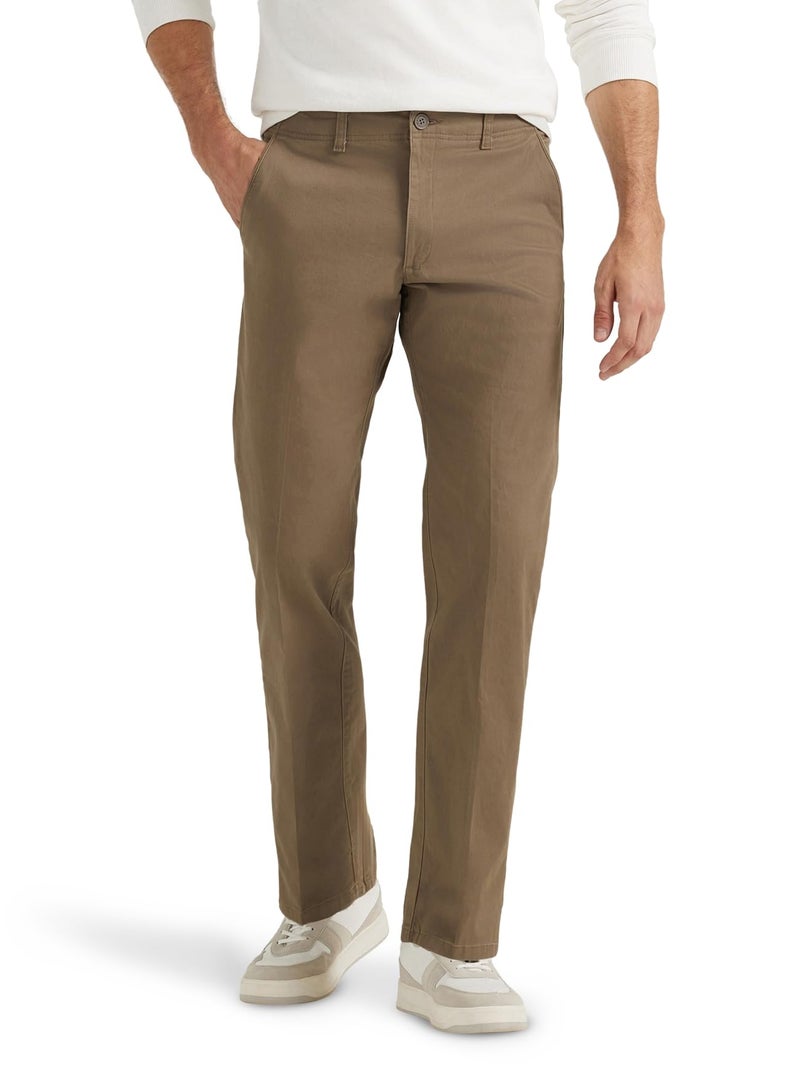 Lee Men's Extreme Motion Flat Front Regular Straight Pant Woodspice 34W x 29L - Image 1
